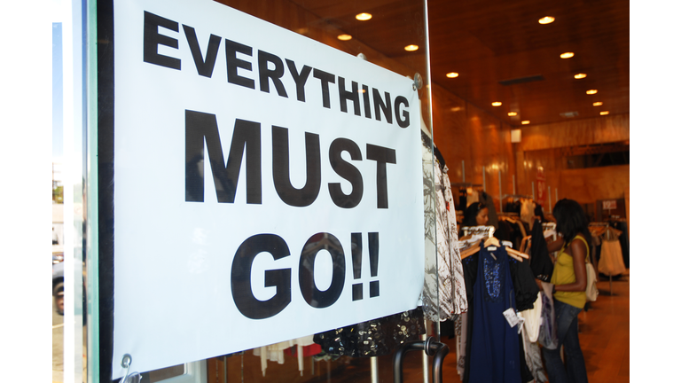 Everything Must Go Sign on Trendy Shop Melrose Avenue