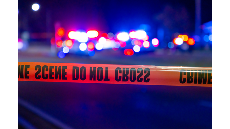 Police lights at crime scene