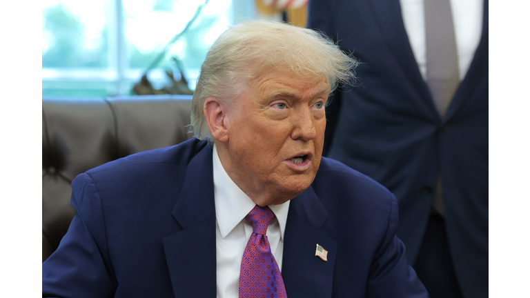 President Trump Makes Statement In The Oval Office