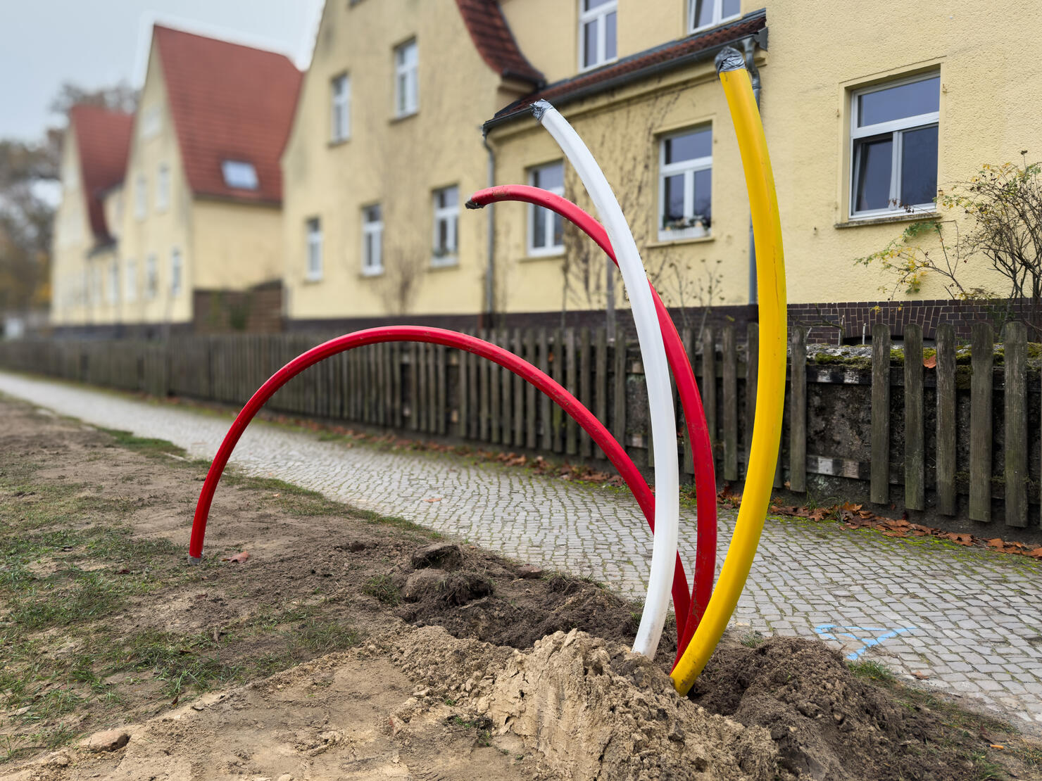 New fiber optic cables for data and communication with residential buildings