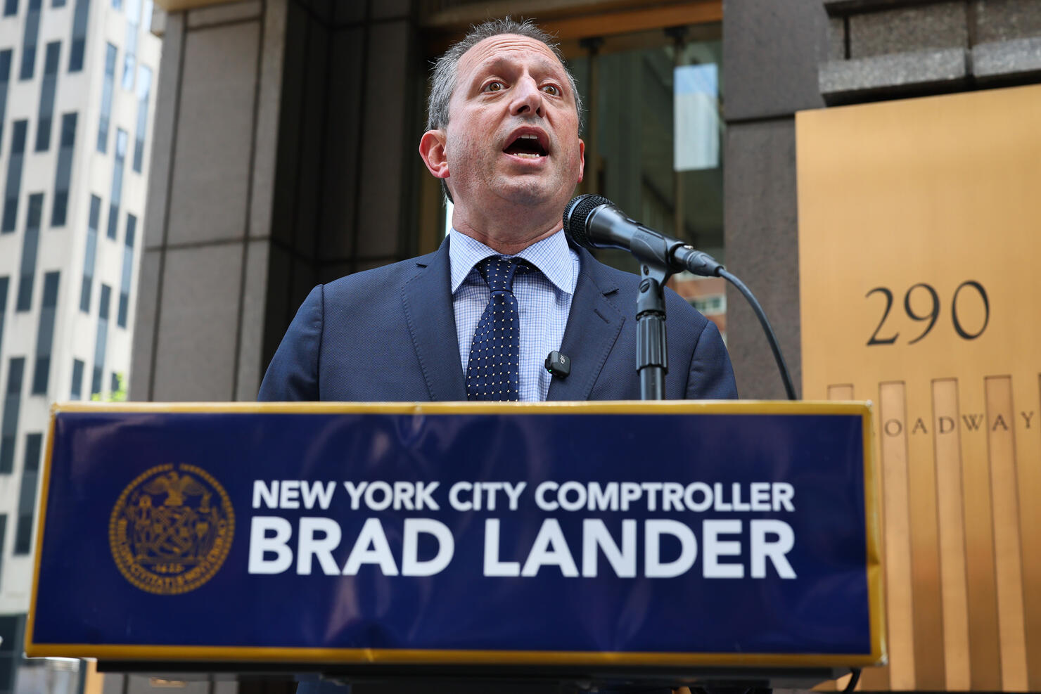 NYC Comptroller Brad Lander Holds Press Conference Outside Immigration Court
