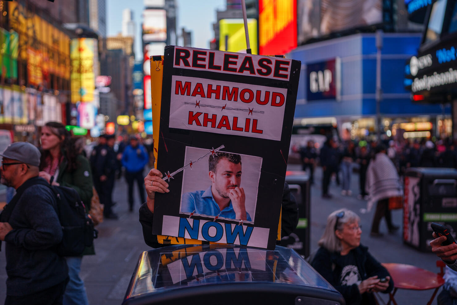 Demonstrators Rally For Gaza In New York Times Square In Wake Of Recent Israeli Bombings