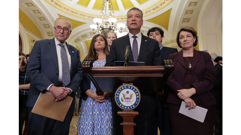 Senators Speak To The Press On Capitol Hill Following Weekly Policy Luncheons