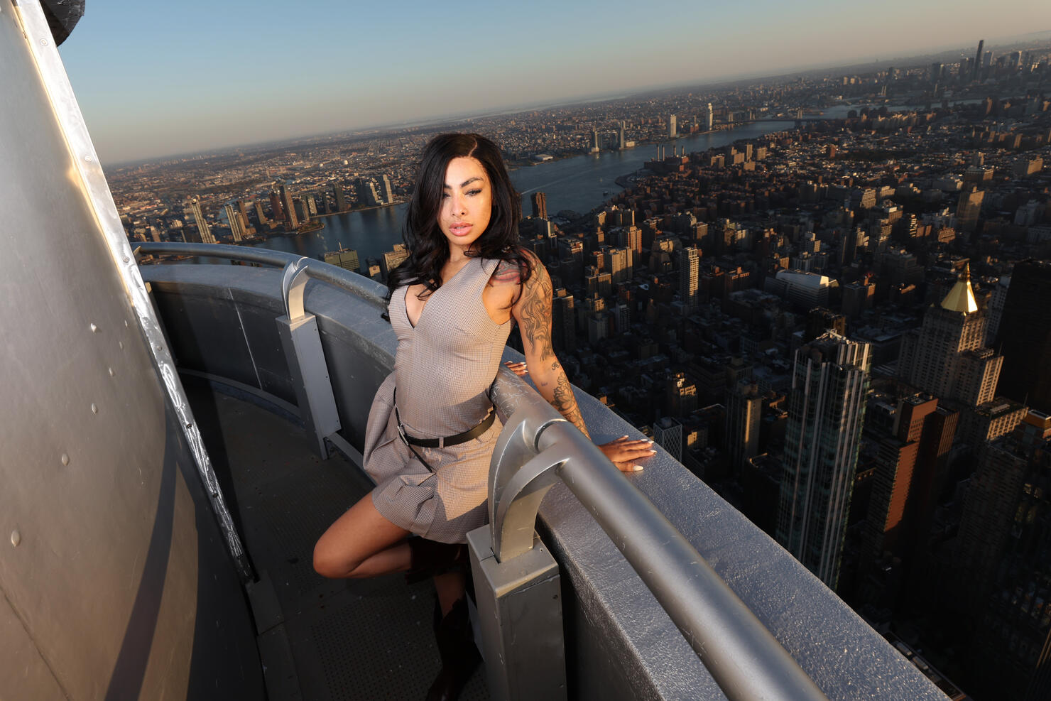 Yailin La Más Viral Visits The Empire State Building.