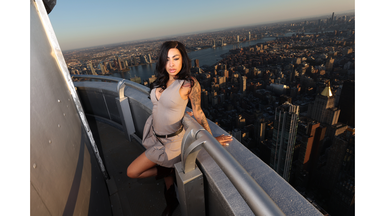 Yailin La Más Viral Visits The Empire State Building.