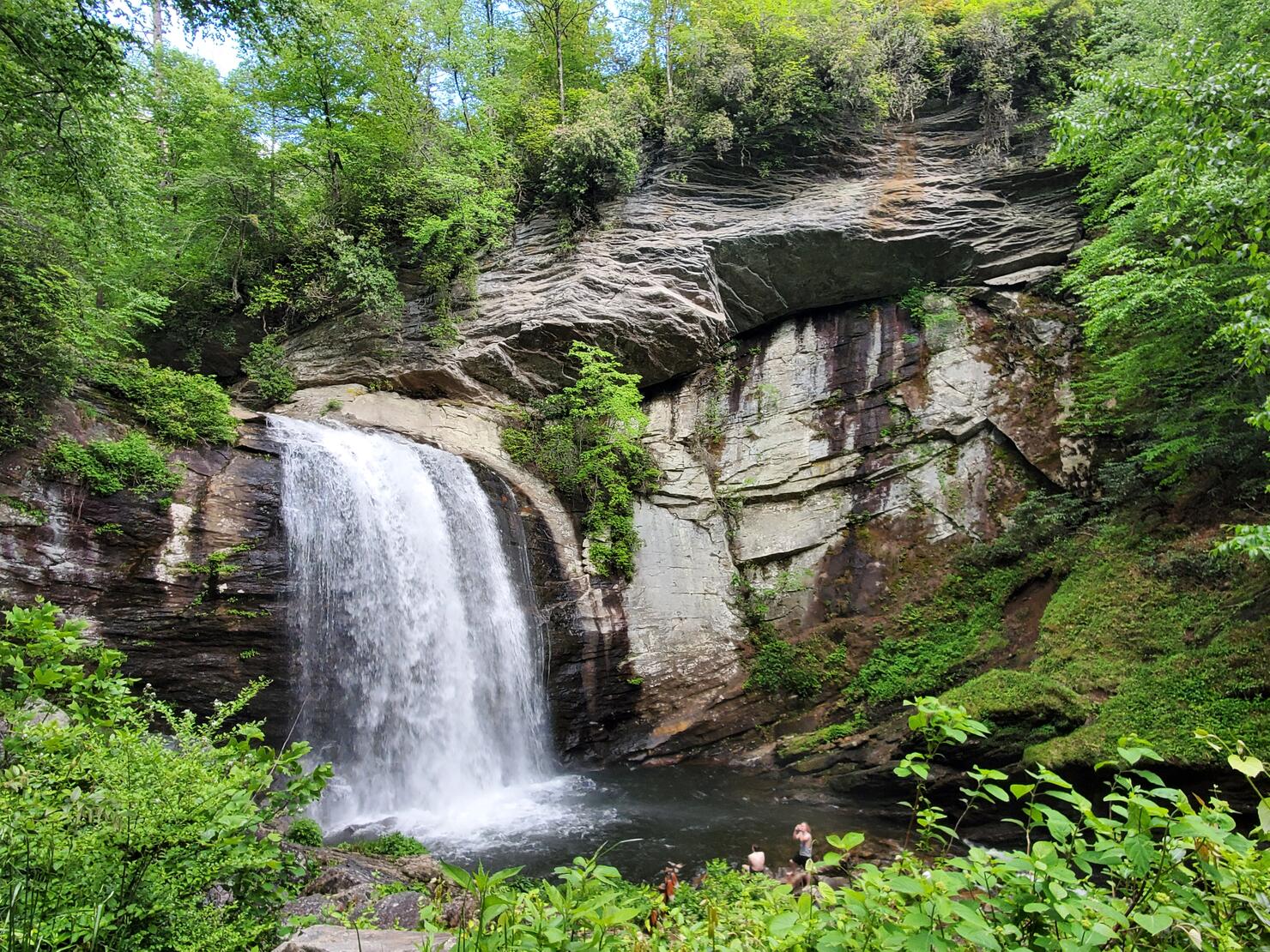 Looking Glass Falls, Brevard, NC, With People