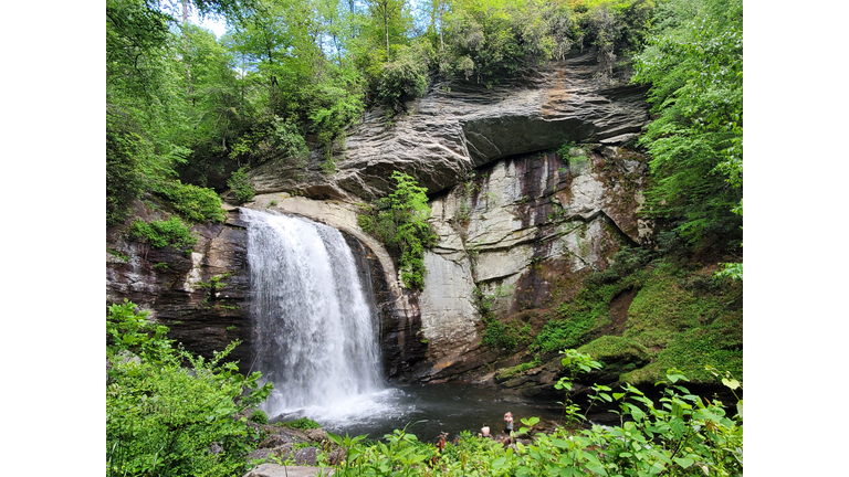 Looking Glass Falls, Brevard, NC, With People
