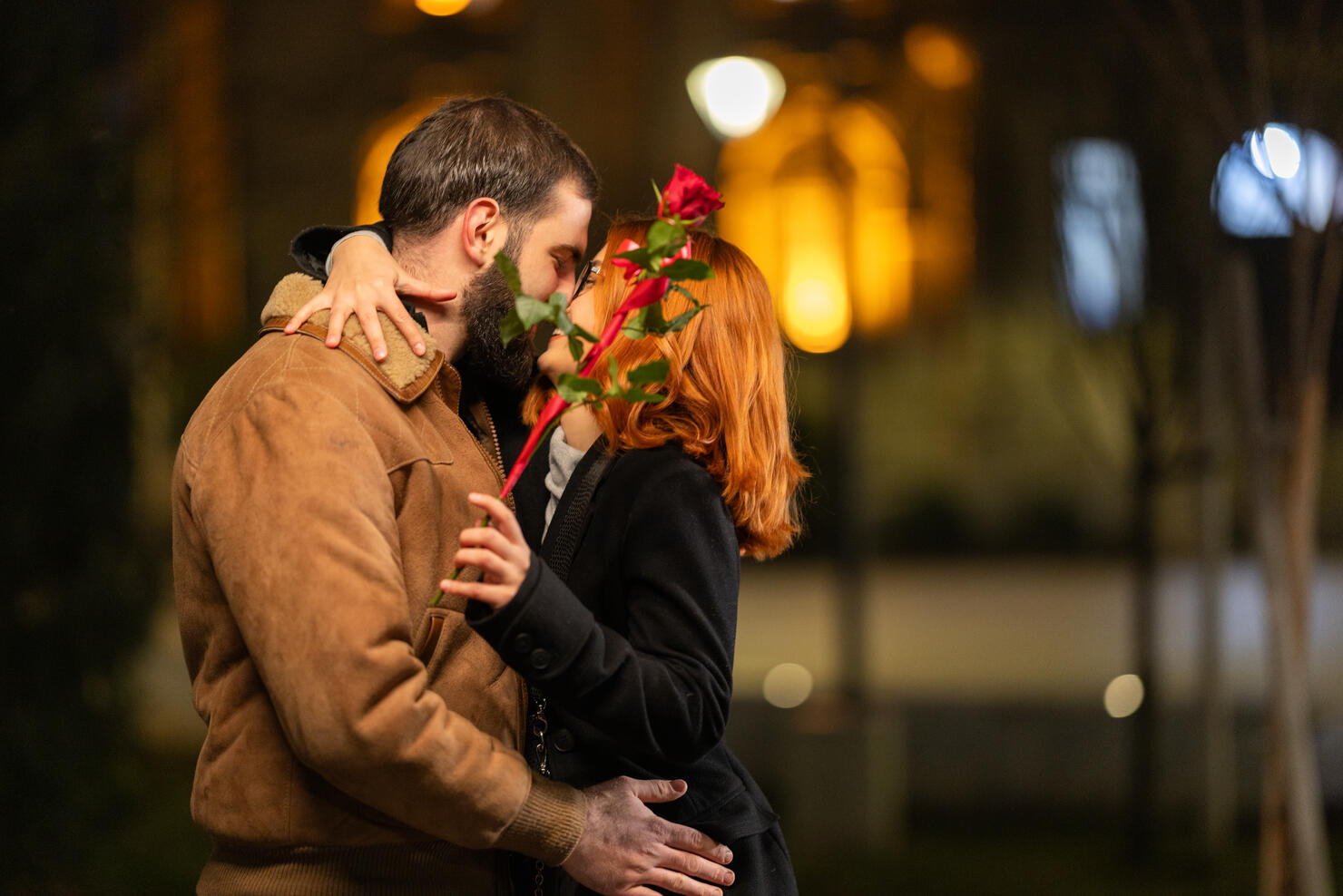 Perfect date with a rose and lot of love