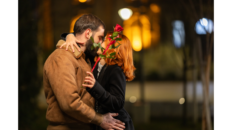 Perfect date with a rose and lot of love
