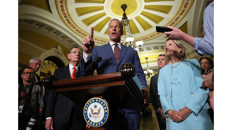 Senators Speak To Reporters After Policy Luncheons On Capitol Hill
