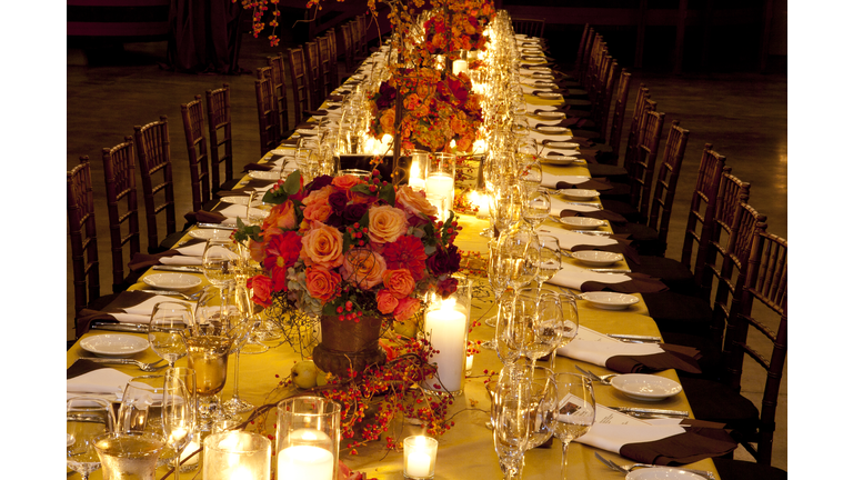 Long elegant dinner table