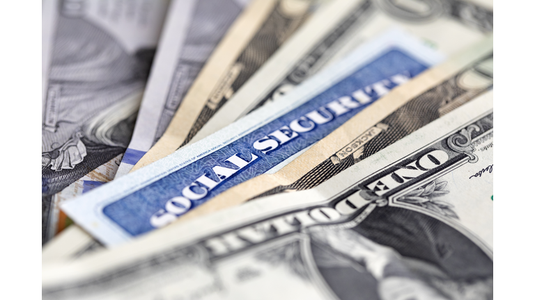 Social security card with money