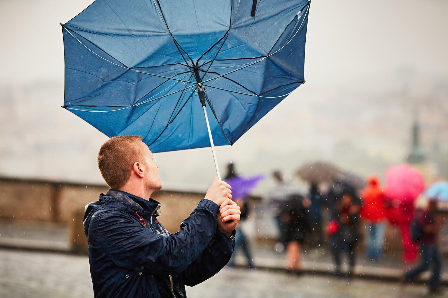 Man in storm