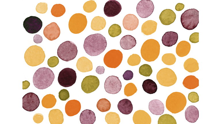 Simple autumn colored watercolor blobs