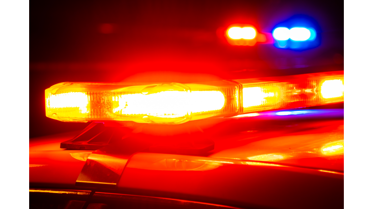 First responder lights at crime scene