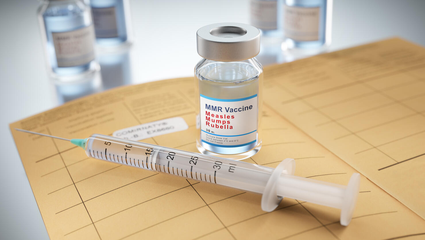 Measles vaccination concept