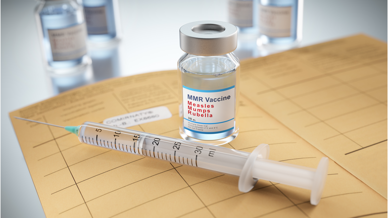 Measles vaccination concept