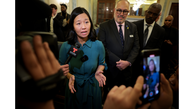 Boston Mayor Wu And Massachusetts Lawmakers Hold Press Conference Ahead Of President Trumps Address To Congress