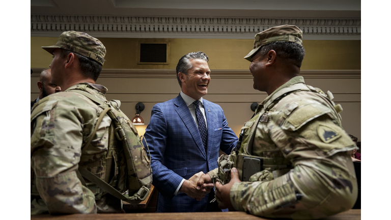 VP Vance And Defense Secretary Hegseth Visit Federal Law Enforcement Officers Patrolling At D.C.'s Union Station