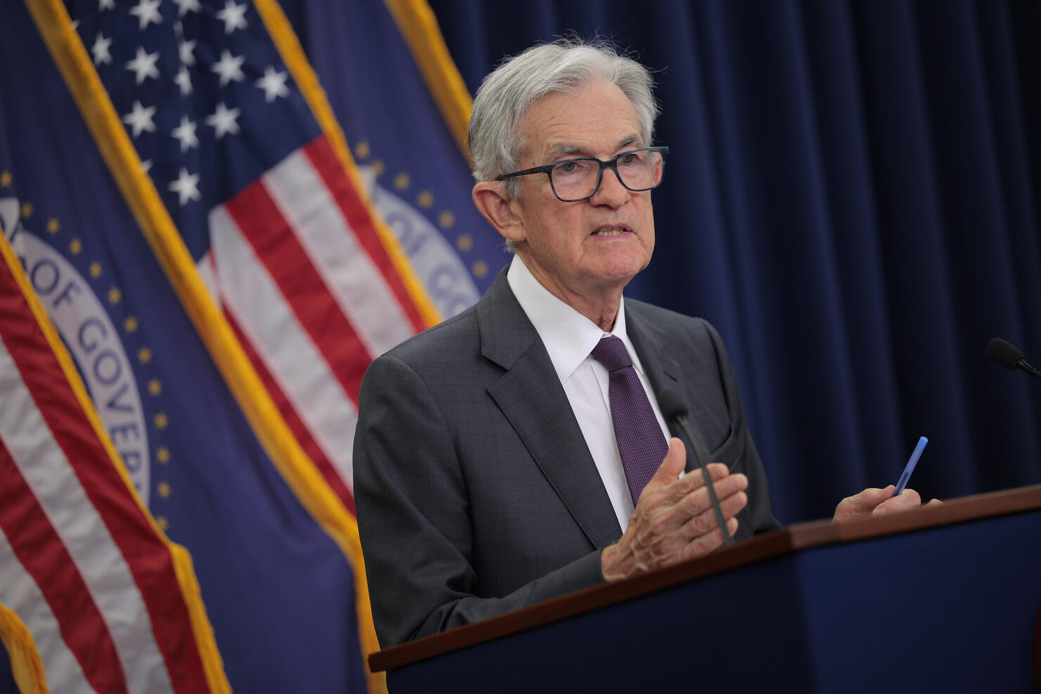 Fed Chair Jerome Powell Holds Press Conference On Interest Rates