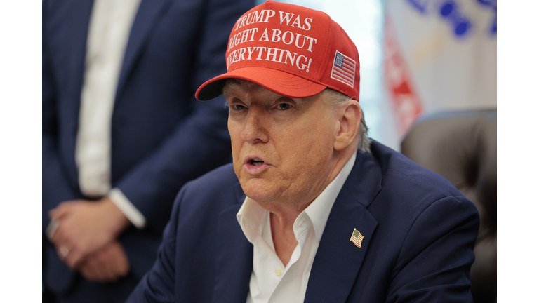 President Donald Trump Makes Announcement From The Oval Office