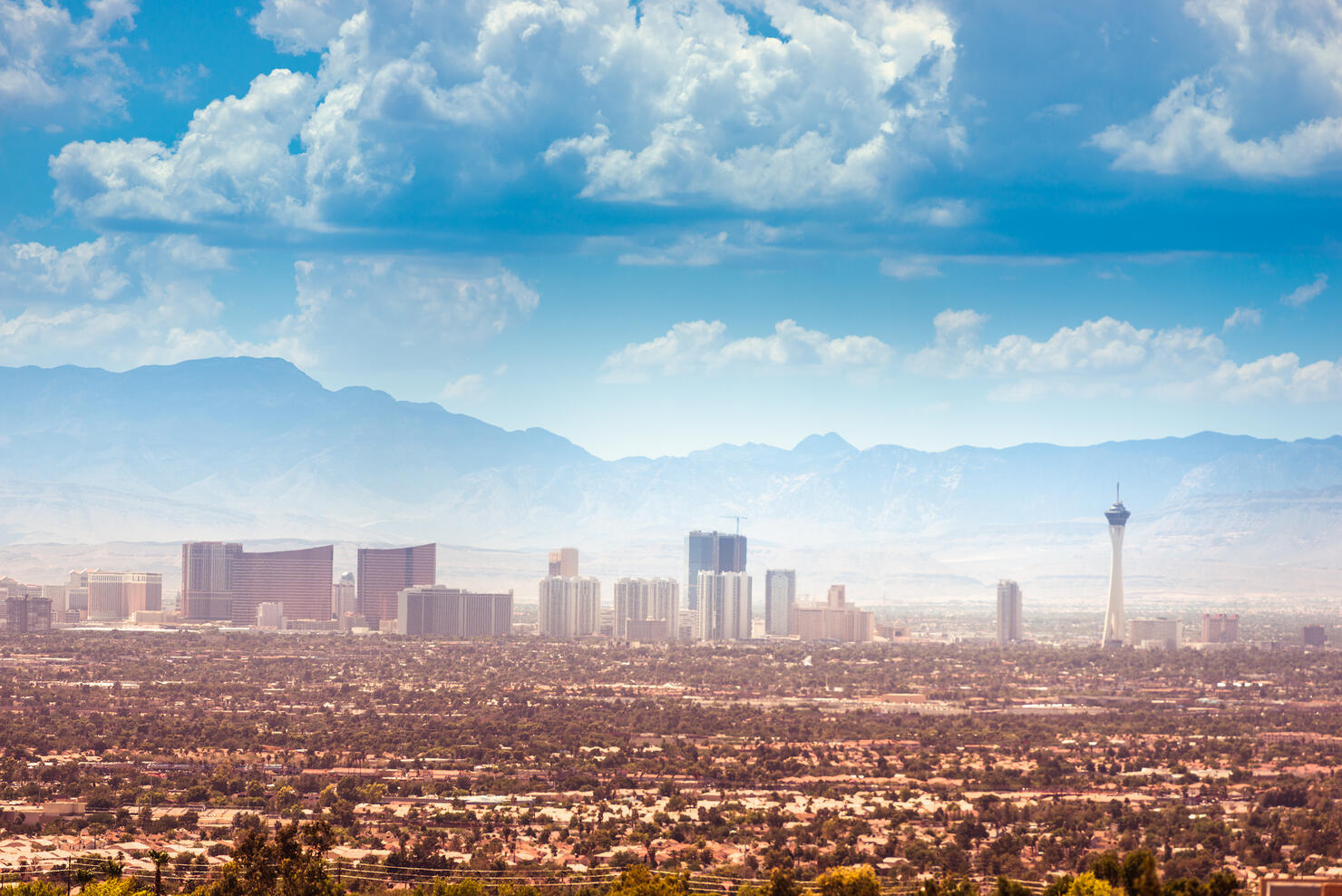 Skyline of Las Vegas city