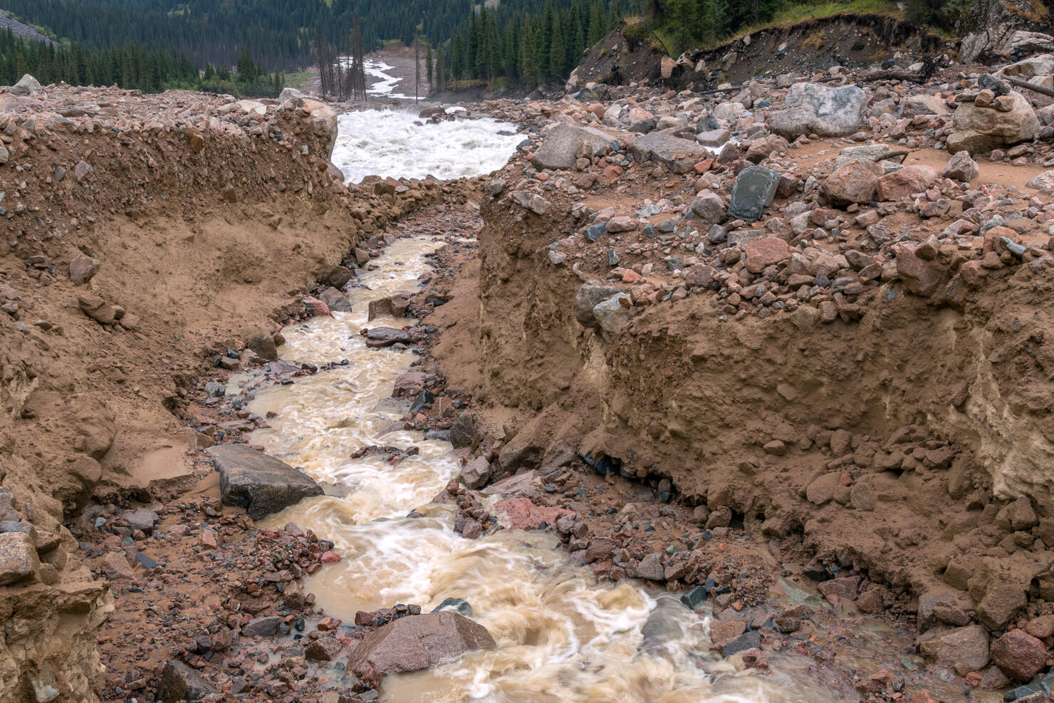 Mountains River Mudflow Danger