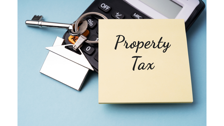 Property Tax Text on Adhesive Note