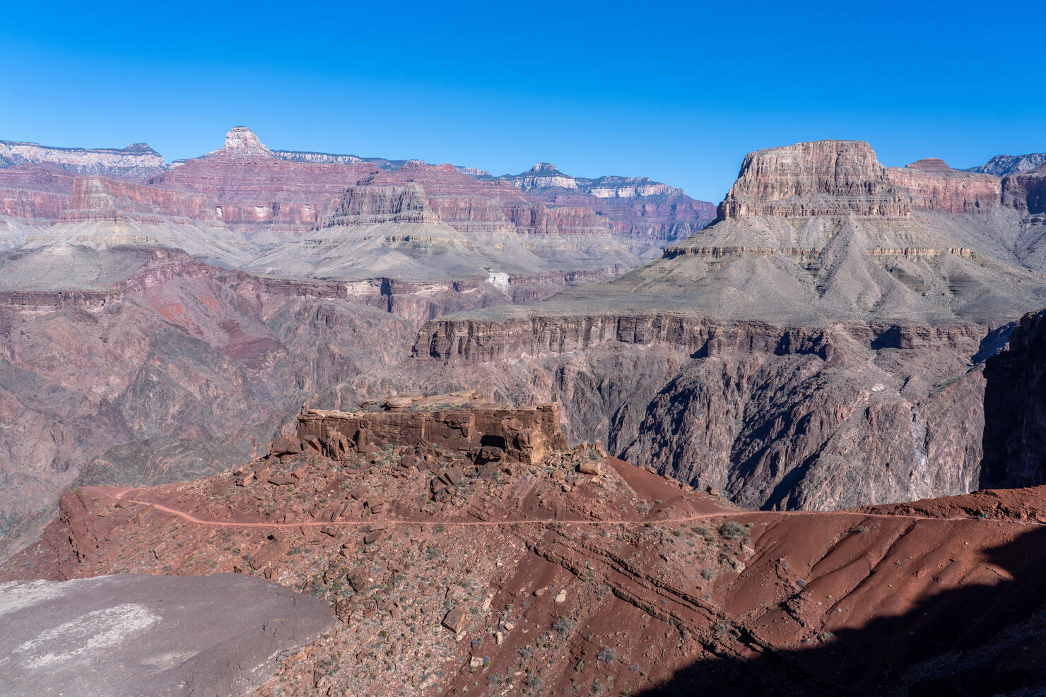 The South Kaibab Trail Looking towards the North Rim in the Grand Canyon Arizona