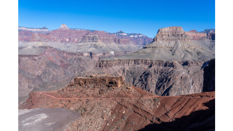 The South Kaibab Trail Looking towards the North Rim in the Grand Canyon Arizona
