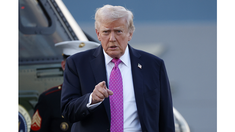 President Trump Departs Morristown Airport En Route To Washington, DC