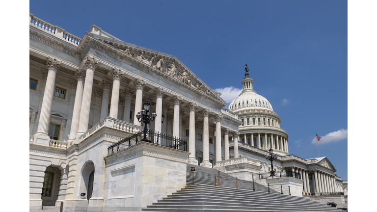 South side and Dome of the US Capitol in Washington DC