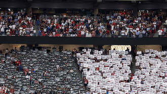 Video Shows Incredible Red, White, and Blue Wave At Charlie Kirk Memorial 