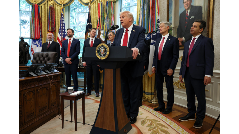 President Trump Delivers An Announcement From The Oval Office