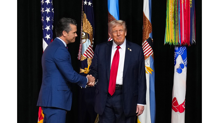 President Trump And Pete Hegseth Address U.S. Senior Military Leaders At Quantico