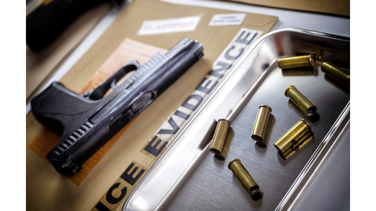 Criminalistic Laboratory, Bullet shell analysis, conceptual image