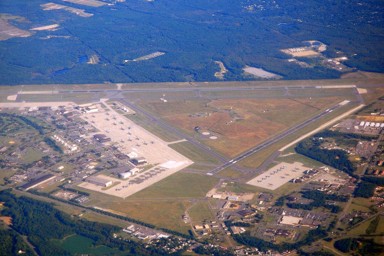 Aerial view of an airport