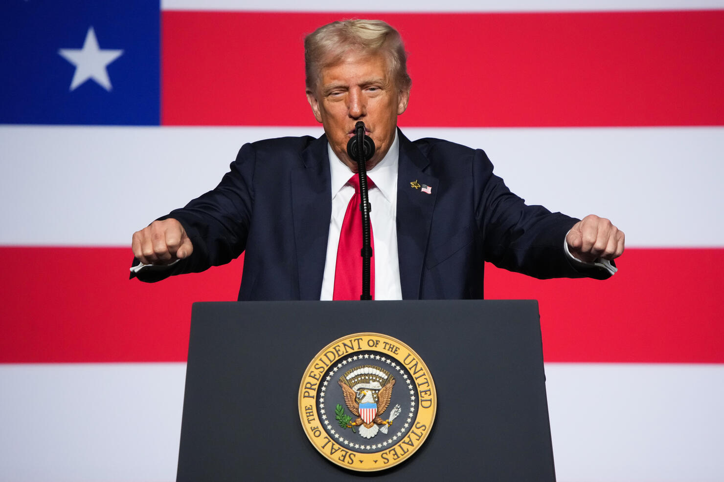 President Trump And Pete Hegseth Address U.S. Senior Military Leaders At Quantico
