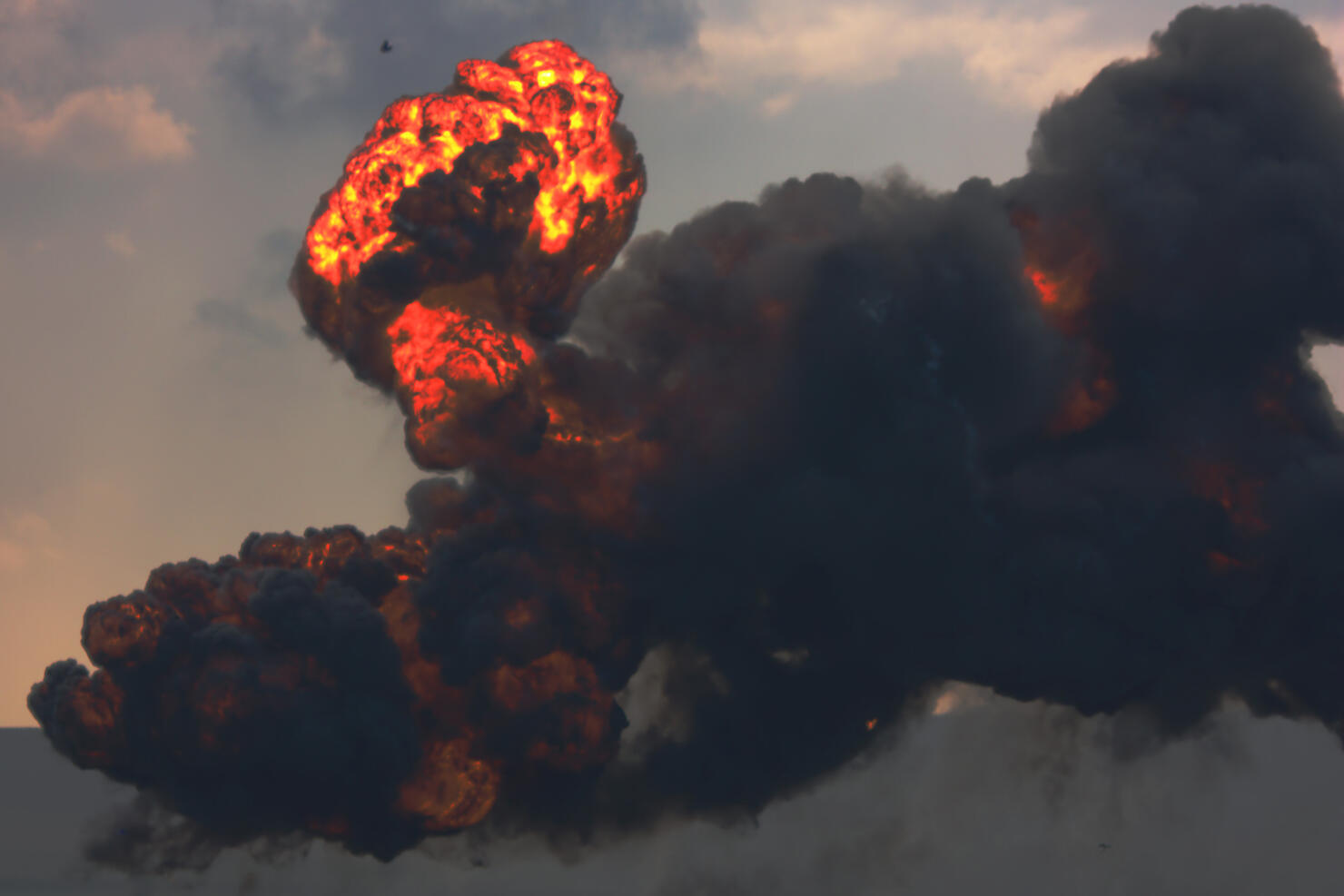 Large explosion - smoke & flames