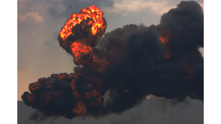 Large explosion - smoke & flames