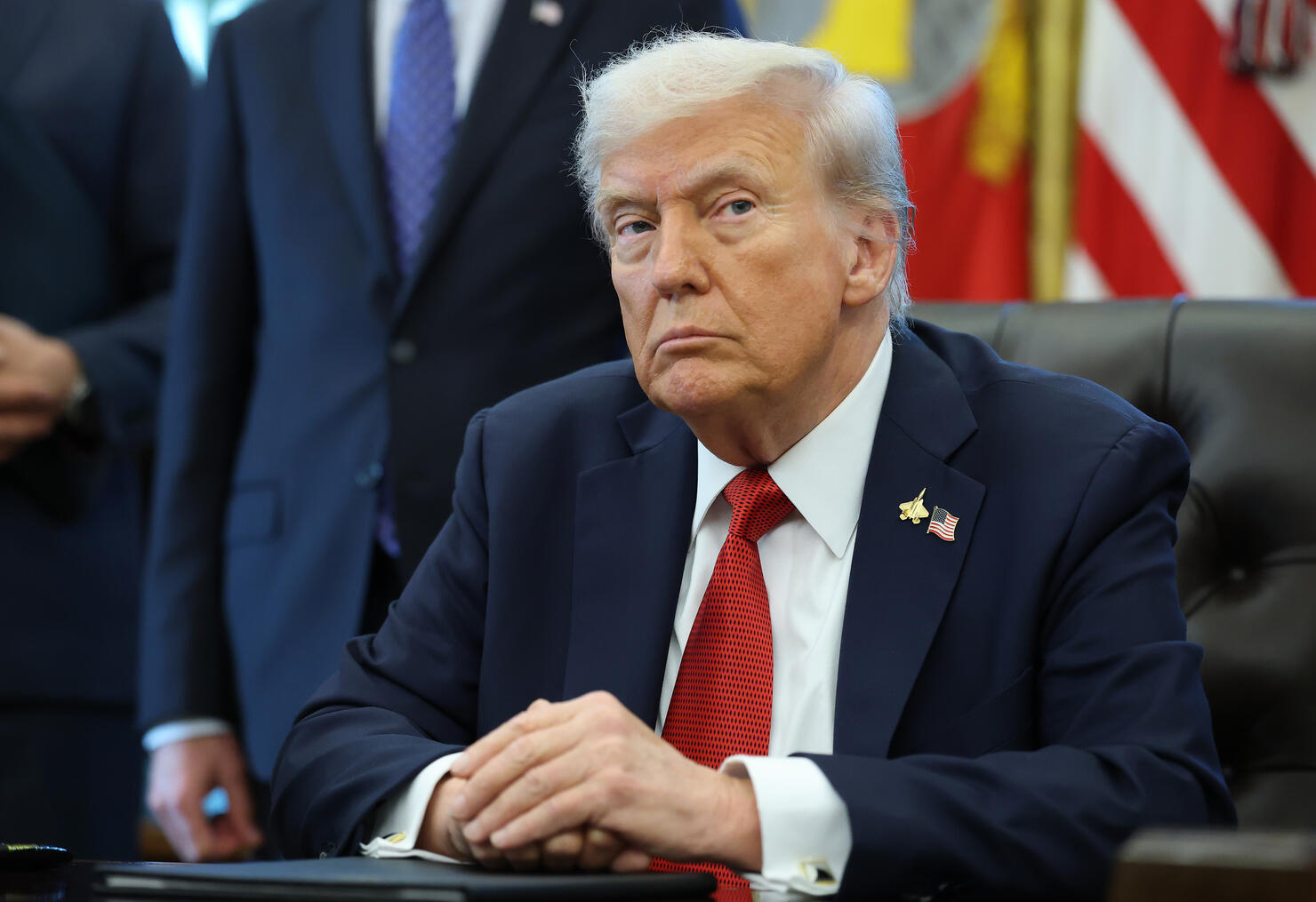 President Trump Speaks In The Oval Office