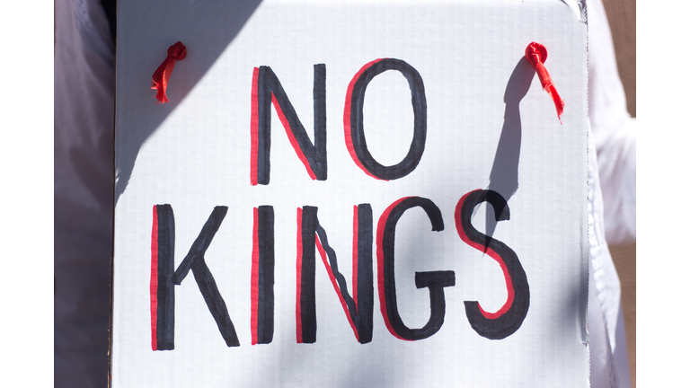 Homemade Protest Sign: NO KINGS