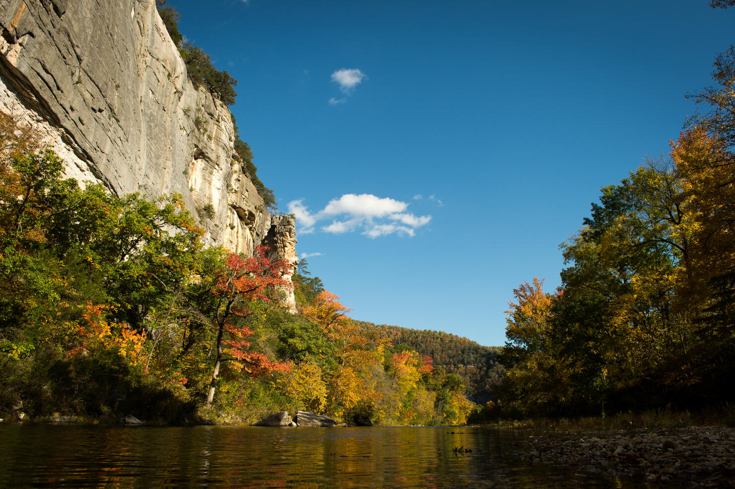 Buffalo National River bluffs fall