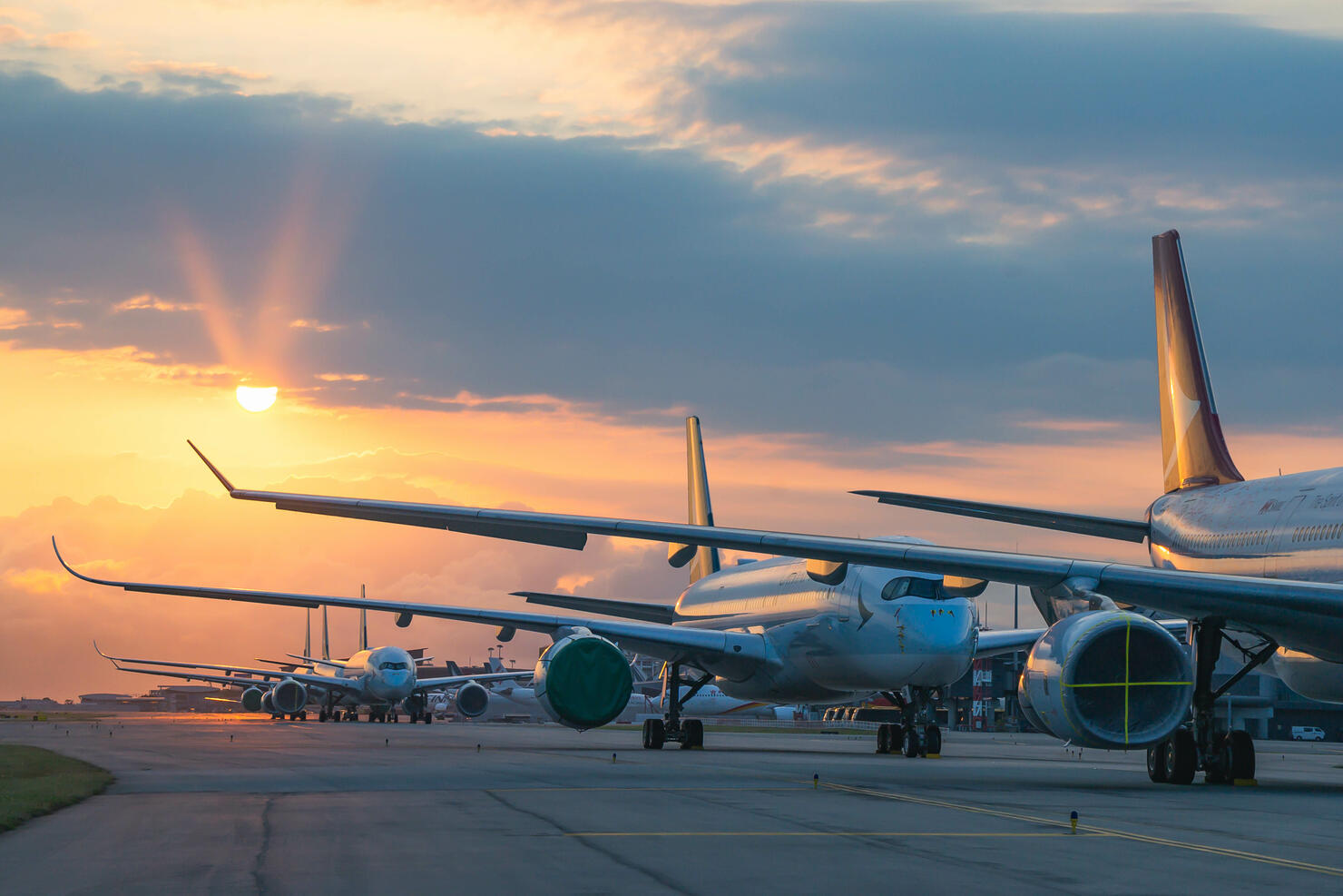 Aircrafts grounded at the Airport
