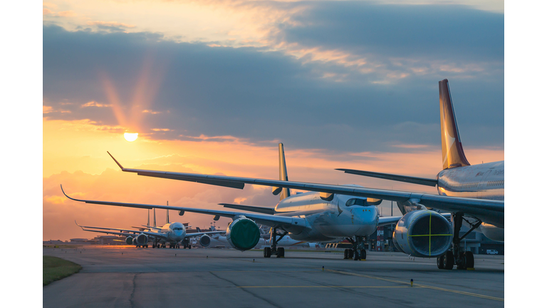Aircrafts grounded at the Airport