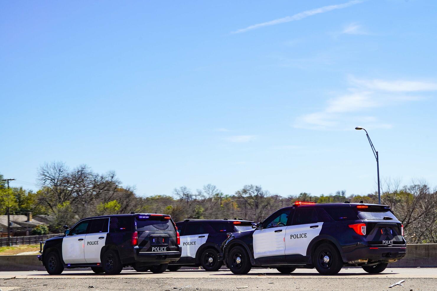 Police Cars Rush to Accident
