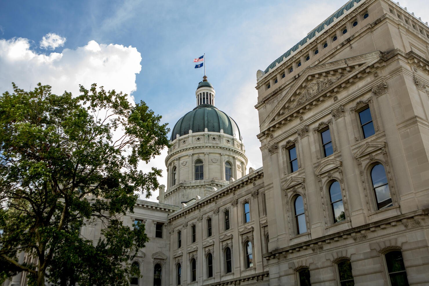 Indiana State Capitol Building on a Beautiful Day