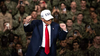 President Trump Praises Troops and Tariffs Aboard US Carrier in Japan