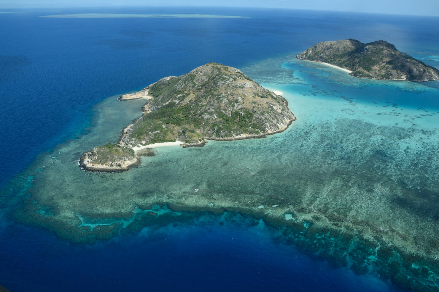 Aerial view around Lizard Island, Great Barrier Reef