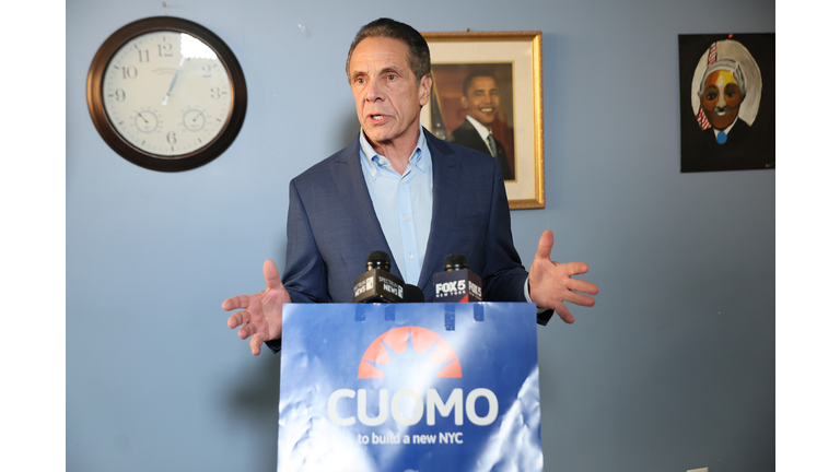 Andrew Cuomo Campaigns In Harlem For Mayor Of New York City
